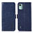 Custodia Portafoglio In Pelle Cover con Supporto A11D per Nokia C12 Blu
