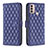 Custodia Portafoglio In Pelle Cover con Supporto B01F per Motorola Moto E40 Blu