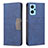 Custodia Portafoglio In Pelle Cover con Supporto B01F per Oppo A96 4G Blu