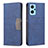 Custodia Portafoglio In Pelle Cover con Supporto B01F per Oppo K10 4G Blu