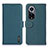 Custodia Portafoglio In Pelle Cover con Supporto B01H per Huawei Honor 50 5G Verde