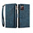 Custodia Portafoglio In Pelle Cover con Supporto B01S per Samsung Galaxy Note 20 5G Blu