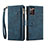 Custodia Portafoglio In Pelle Cover con Supporto B01S per Samsung Galaxy Note 20 Ultra 5G Blu