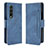 Custodia Portafoglio In Pelle Cover con Supporto B01Y per Samsung Galaxy Z Fold3 5G Blu