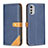 Custodia Portafoglio In Pelle Cover con Supporto B02F per Motorola Moto E32 Blu