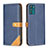 Custodia Portafoglio In Pelle Cover con Supporto B02F per Motorola Moto G42 Blu
