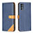 Custodia Portafoglio In Pelle Cover con Supporto B02F per Motorola Moto G62 5G Blu