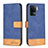 Custodia Portafoglio In Pelle Cover con Supporto B02F per Oppo A94 4G Blu