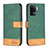 Custodia Portafoglio In Pelle Cover con Supporto B02F per Oppo A94 4G Verde