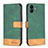 Custodia Portafoglio In Pelle Cover con Supporto B02F per Samsung Galaxy A04E Verde