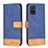 Custodia Portafoglio In Pelle Cover con Supporto B02F per Samsung Galaxy A51 4G Blu