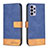 Custodia Portafoglio In Pelle Cover con Supporto B02F per Samsung Galaxy A72 5G Blu