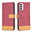 Custodia Portafoglio In Pelle Cover con Supporto B02F per Samsung Galaxy F23 5G Rosso