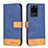 Custodia Portafoglio In Pelle Cover con Supporto B02F per Samsung Galaxy S20 Ultra 5G Blu