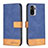 Custodia Portafoglio In Pelle Cover con Supporto B02F per Xiaomi Poco M5S Blu