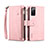 Custodia Portafoglio In Pelle Cover con Supporto B02S per Samsung Galaxy S20 FE (2022) 5G Oro Rosa