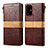Custodia Portafoglio In Pelle Cover con Supporto B02S per Samsung Galaxy S20 Plus 5G Marrone
