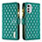 Custodia Portafoglio In Pelle Cover con Supporto B03F per Motorola Moto E32s Verde