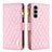 Custodia Portafoglio In Pelle Cover con Supporto B03F per Motorola Moto G200 5G Rosa