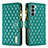 Custodia Portafoglio In Pelle Cover con Supporto B03F per Motorola Moto G200 5G Verde