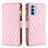 Custodia Portafoglio In Pelle Cover con Supporto B03F per Motorola Moto G41 Rosa