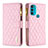 Custodia Portafoglio In Pelle Cover con Supporto B03F per Motorola Moto G71 5G Rosa