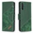 Custodia Portafoglio In Pelle Cover con Supporto B03F per Samsung Galaxy A30S Verde