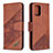 Custodia Portafoglio In Pelle Cover con Supporto B03F per Samsung Galaxy A91 Marrone