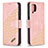 Custodia Portafoglio In Pelle Cover con Supporto B03F per Samsung Galaxy F12 Oro Rosa