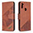 Custodia Portafoglio In Pelle Cover con Supporto B03F per Samsung Galaxy M11 Marrone