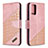Custodia Portafoglio In Pelle Cover con Supporto B03F per Samsung Galaxy Note 20 5G Oro Rosa