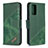 Custodia Portafoglio In Pelle Cover con Supporto B03F per Samsung Galaxy Note 20 5G Verde