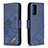 Custodia Portafoglio In Pelle Cover con Supporto B03F per Xiaomi Poco M3 Blu