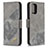 Custodia Portafoglio In Pelle Cover con Supporto B03F per Xiaomi Poco M5S Grigio Scuro