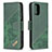 Custodia Portafoglio In Pelle Cover con Supporto B03F per Xiaomi Poco M5S Verde