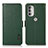 Custodia Portafoglio In Pelle Cover con Supporto B03H per Motorola Moto G51 5G Verde