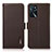 Custodia Portafoglio In Pelle Cover con Supporto B03H per Oppo A54s Marrone