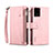 Custodia Portafoglio In Pelle Cover con Supporto B03S per Samsung Galaxy S20 Ultra 5G Oro Rosa