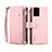 Custodia Portafoglio In Pelle Cover con Supporto B03S per Samsung Galaxy S20 Ultra Oro Rosa