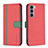 Custodia Portafoglio In Pelle Cover con Supporto B04F per Motorola Moto Edge S30 5G Rosso