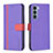 Custodia Portafoglio In Pelle Cover con Supporto B04F per Motorola Moto Edge S30 5G Viola