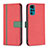 Custodia Portafoglio In Pelle Cover con Supporto B04F per Motorola Moto G22 Rosso