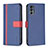 Custodia Portafoglio In Pelle Cover con Supporto B04F per Motorola Moto G62 5G Blu