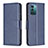 Custodia Portafoglio In Pelle Cover con Supporto B04F per Nokia G11 Blu
