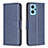 Custodia Portafoglio In Pelle Cover con Supporto B04F per Oppo K10 4G Blu