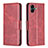 Custodia Portafoglio In Pelle Cover con Supporto B04F per Samsung Galaxy A04E Rosso