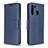 Custodia Portafoglio In Pelle Cover con Supporto B04F per Samsung Galaxy A21 Blu