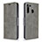 Custodia Portafoglio In Pelle Cover con Supporto B04F per Samsung Galaxy A21 Grigio