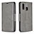 Custodia Portafoglio In Pelle Cover con Supporto B04F per Samsung Galaxy A40 Grigio