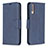 Custodia Portafoglio In Pelle Cover con Supporto B04F per Samsung Galaxy A70 Blu